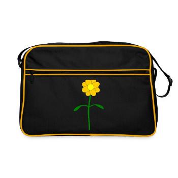 Flower yellow Buttercup - Retro Bag - black/gold - Front