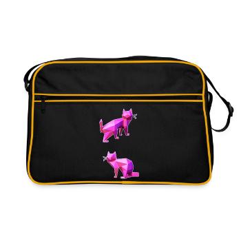 Pink Poly Cats Duo - Sac Retro - noir/or - Devant