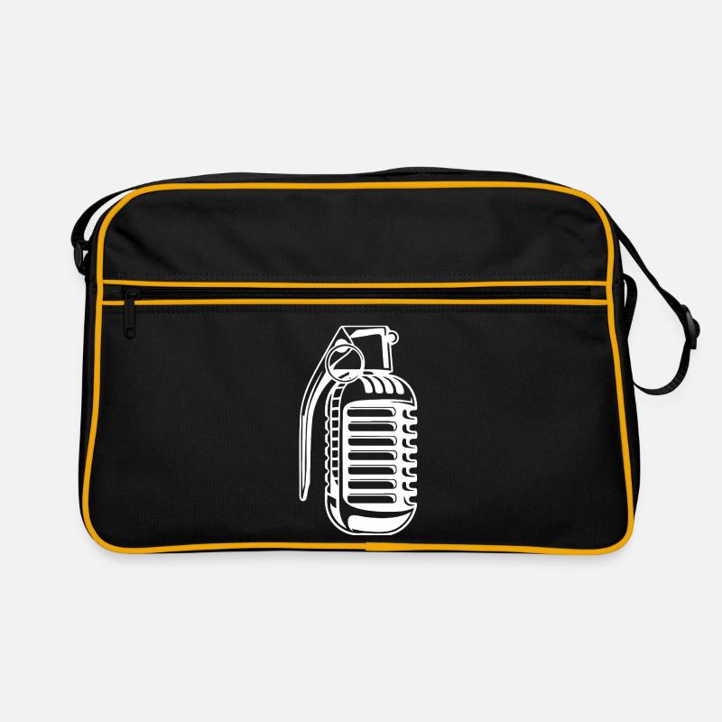 Illustration de musique de microphone vintage - Sac Retro - noir/or