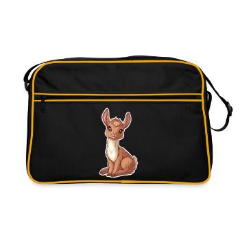 Llama Alpaca Llama Animal Gift - Retro Bag - black/gold - Front