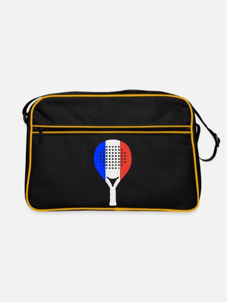 Padel-Frankreich - Retro Tasche - Schwarz/Gold - Vorne
