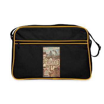 Die Laune des Stadtbildes von Amiens - Retro Tasche - Schwarz/Gold - Vorne