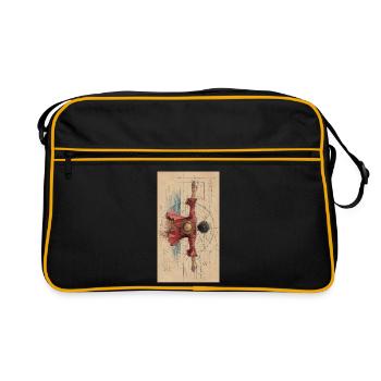 Silhouette dansante dans un cercle géométrique - Sac Retro - noir/or - Devant