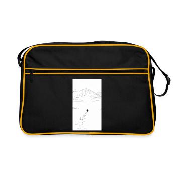 Marche solitaire vers les montagnes - Sac Retro - noir/or - Devant