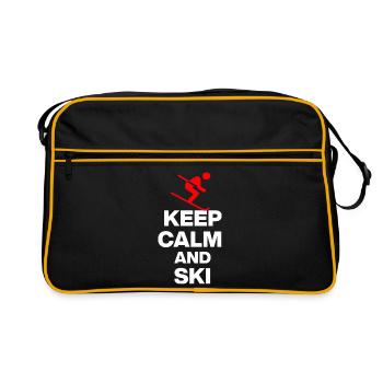 RESTEZ CALMES ET SKIEZ ! POUR LES PENTES ET LES HUTTES Fun w - Sac Retro - noir/or - Devant