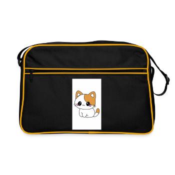 Kawaii kitten - Retro Bag - black/gold - Front
