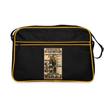 Die Selbstdarstellerin – Ego vor Kamera - Retro Tasche - Schwarz/Gold - Vorne
