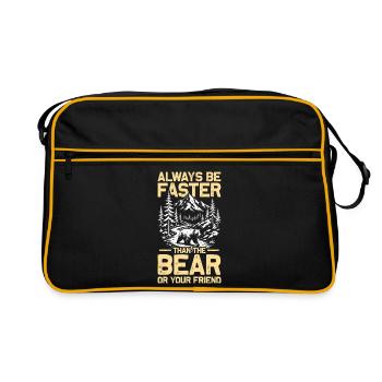 Be faster than the bear Hiking Mountains Mountaineering - Retro Bag - black/gold - Front