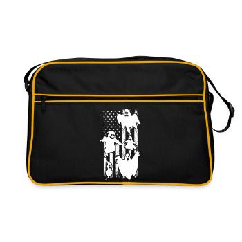 Ghost Halloween US Flag Halloween Ghost - Retro Bag - black/gold - Front