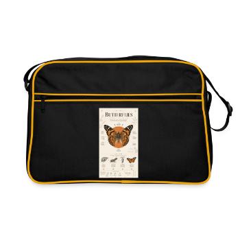 Cycle d’affiches d’art papillon nature - Sac Retro - noir/or - Devant