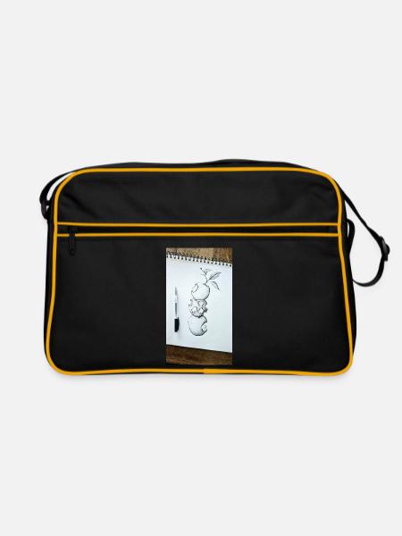 1000140978 - Retro Tasche - Schwarz/Gold