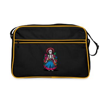 La Catrina Squelette Halloween - Sac Retro - noir/or - Devant