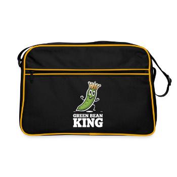 Grüne Bohnen - Retro Tasche - Schwarz/Gold - Vorne