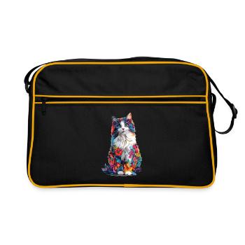 Stoffpuppe - Retro Tasche - Schwarz/Gold - Vorne