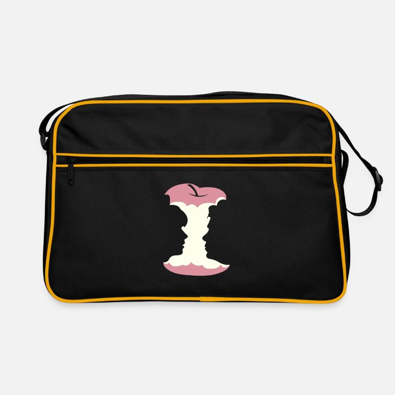 VexierBild (Apfel-Edition) - Retro Tasche - Schwarz/Gold