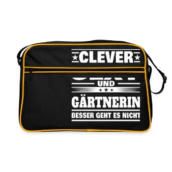 Clever Gärtnerin - Retro Tasche - Schwarz/Gold - Vorne