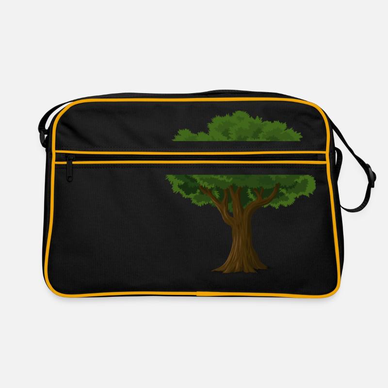 Baum / Bäume - Wald Natur Baum des Lebens - Retro Tasche - Schwarz/Gold