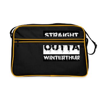 Straight Outta Winterthur Suisse Cadeau Ville - Sac Retro - noir/or - Devant