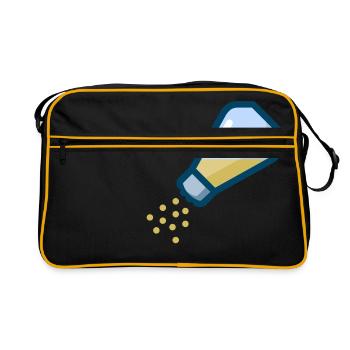 pepper salt pfeffer salz shaker streuer1 - Retro Tasche - Schwarz/Gold - Vorne