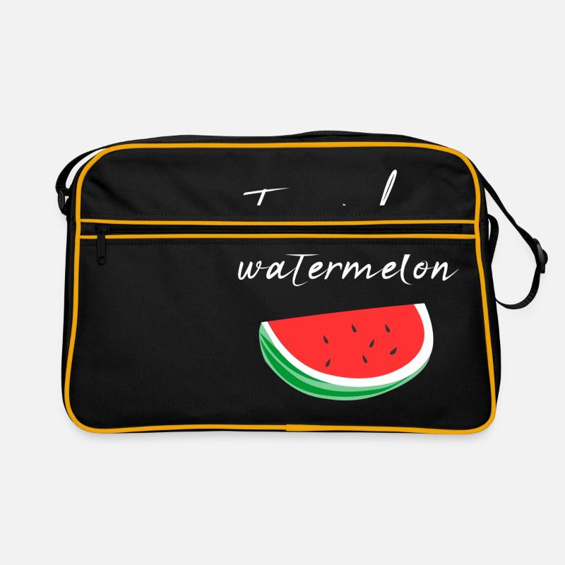 Ich habe eine Wassermelone getragen / Geschenk - Retro Tasche - Schwarz/Gold