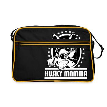 Husky mom - Retro Bag - black/gold - Front