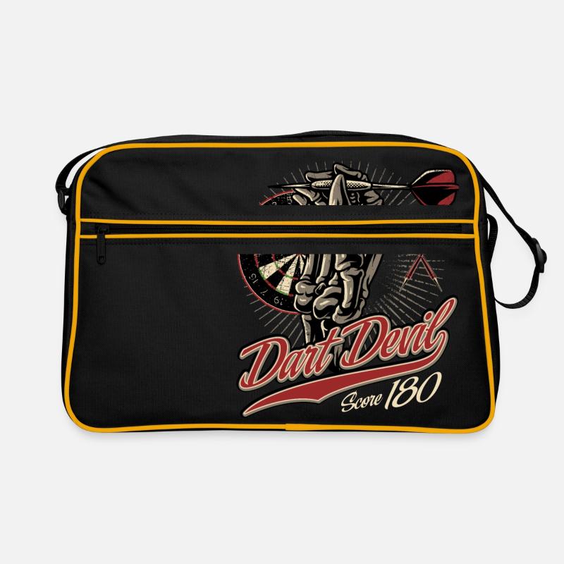 Dart Shirt the devil Score 180 RAHMENLOS Retro Tasche