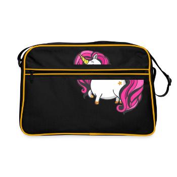 Unicorn Licorne Fille de Fille Paillettes - Sac Retro - noir/or - Devant