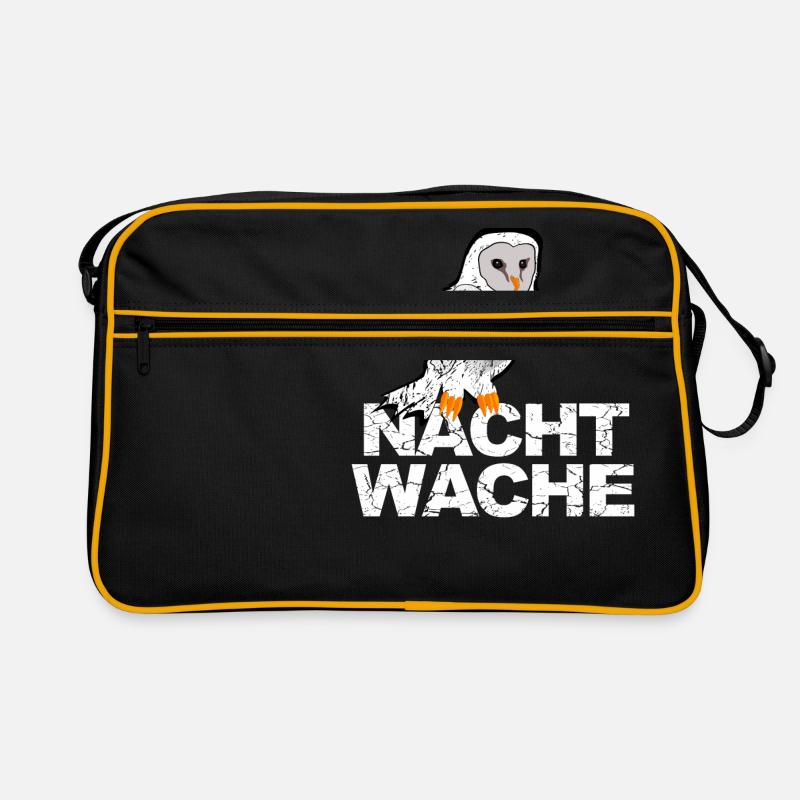 Night watch owl with flashlight in the security service Retro Bag