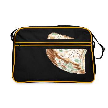 Schimmliges Brot / fungi / Pilze - Retro Tasche - Schwarz/Gold - Vorne
