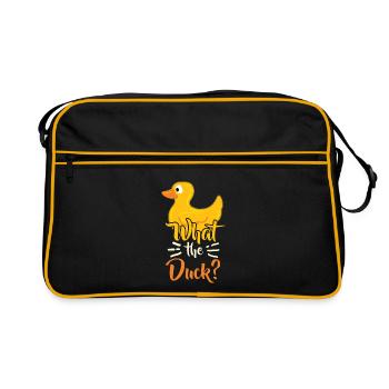 Enten Ente Liebhaber Was Die Ente Geschenkidee Geburtstag - Retro Tasche - Schwarz/Gold - Vorne