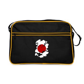 Japan Flag Used Look Nihon Japanese Flag - Retro Bag - black/gold - Front