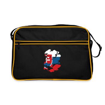 Slovaquie drapeau slovaque vintage drapeau slovaque - Sac Retro - noir/or - Devant