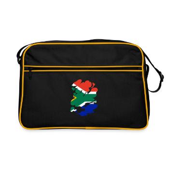 Afrique du Sud Drapeau Afrique Afrique Afrique du Sud - Sac Retro - noir/or - Devant