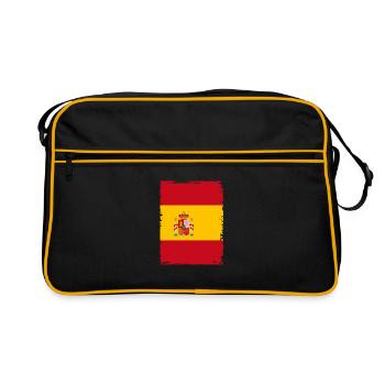 Drapeau d'Espagne Drapeau espagnol vintage Look usé - Sac Retro - noir/or - Devant