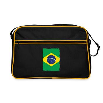 Drapeau du Brésil Drapeau brésilien Amérique du Sud - Sac Retro - noir/or - Devant