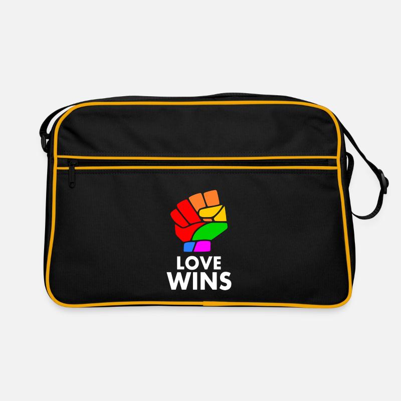 Love wins - Retro Tasche - Schwarz/Gold