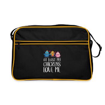 Chicken At least my chickens love me bird - Retro Bag - black/gold - Front