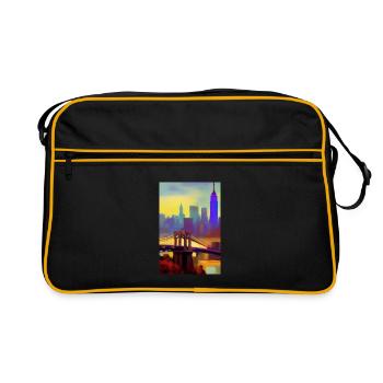 Horizon de la ville de New York - Sac Retro - noir/or - Devant