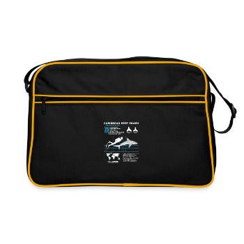 Fiche technique du requin de récif des Caraïbes - Sac Retro - noir/or - Devant