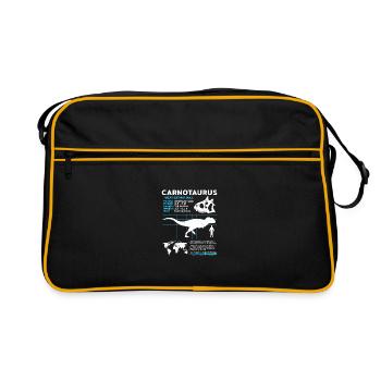 Carnotaurus fact sheet - Retro Tasche - Schwarz/Gold - Vorne