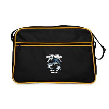 Espèces de requins : Requin bleu, Requin tigre, Requin marteau - Sac Retro - noir/or - Devant