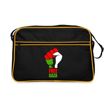 Save gaza - Sac Retro - noir/or - Devant