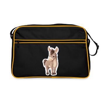 Esel - Retro Tasche - Schwarz/Gold - Vorne