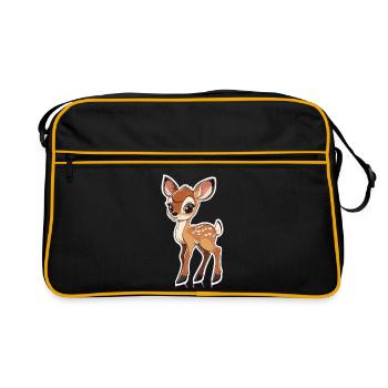 roe deer - Retro Bag - black/gold - Front