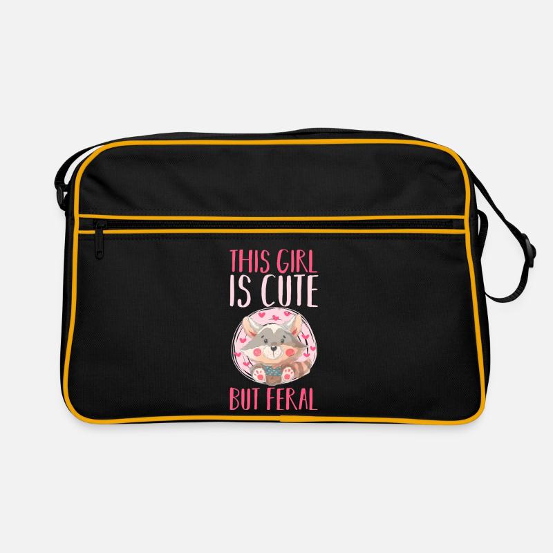 Raton laveur déchet, mignon mais sauvage Sac Retro