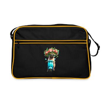 Carlin E-scooter avec couronne de fleurs - Sac Retro - noir/or - Devant