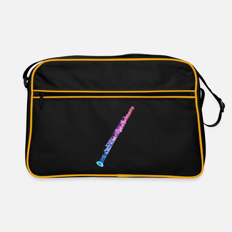 Querflöte - Retro Tasche - Schwarz/Gold
