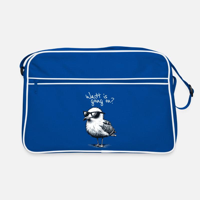 Watt va à Coole Möwe Nordsee Spruch Sac Retro
