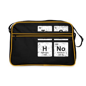 Techno - lustiges Chemie Shirt - Elemente vintage - Retro Tasche - Schwarz/Gold - Vorne
