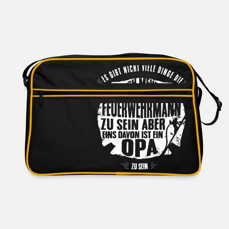 Feuerwehr Opa Tshirt Retro Tasche